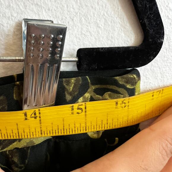 Susan Graver Green Floral Pants Liquid Knit Wide Leg Pull On Boho Coastal Medium - Picture 3 of 7